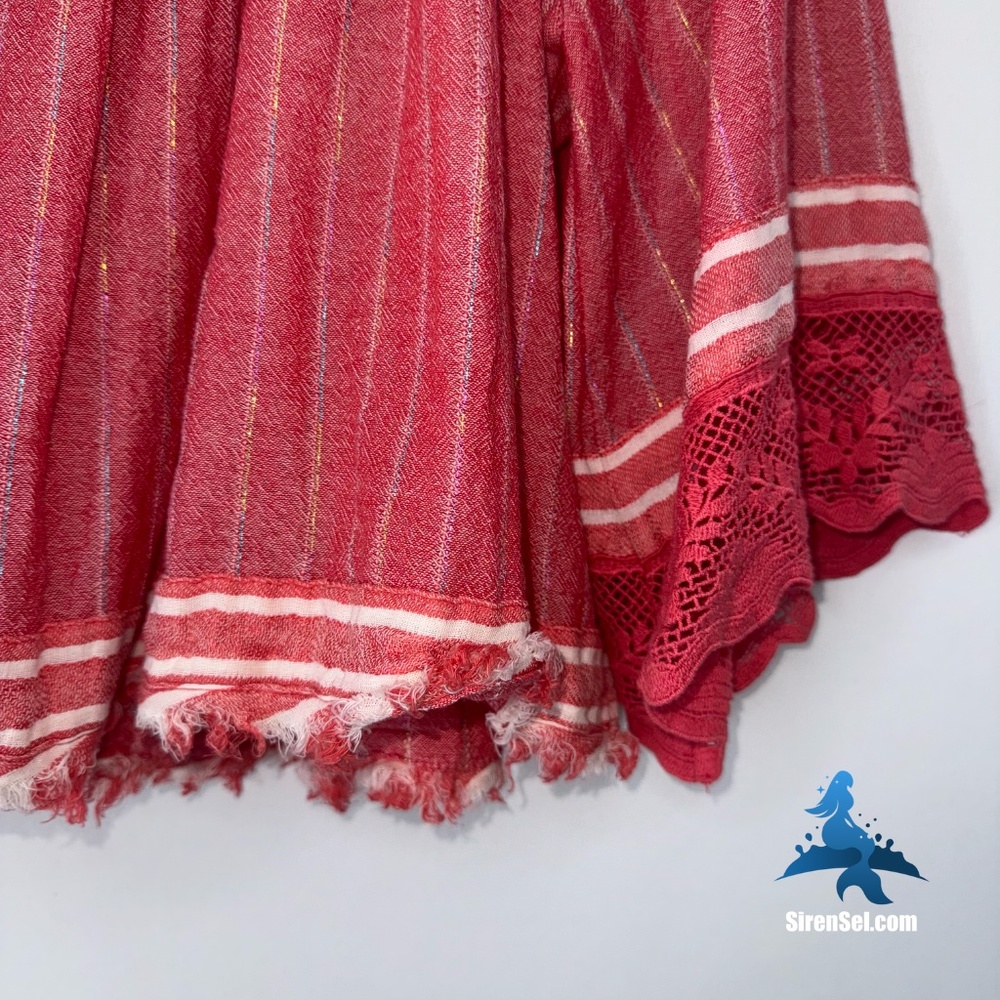 1134 Free People See Saw Top Cropped Blouse - XS - Red - Picture 11 of 16